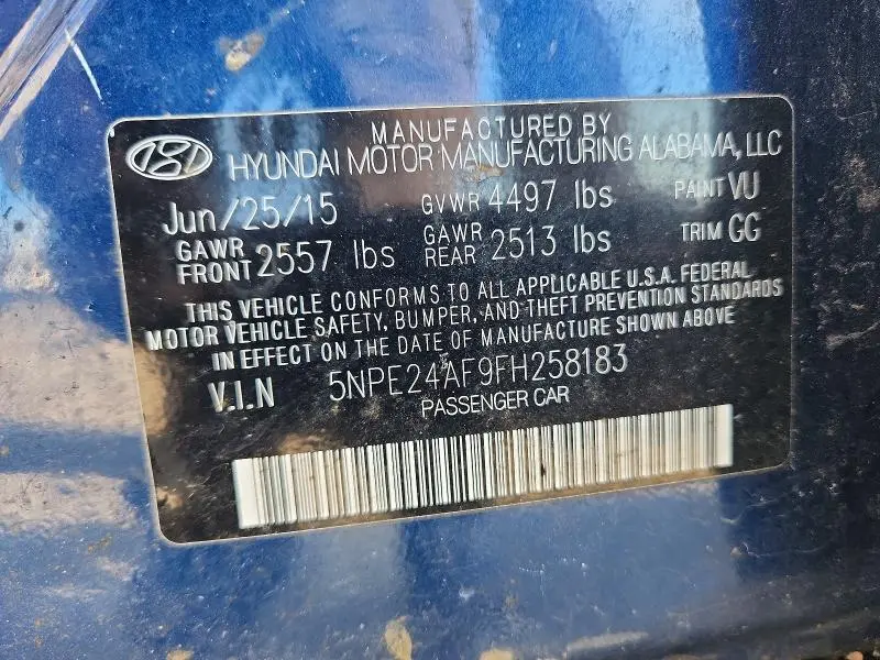 2015 HYUNDAI SONATA SE  