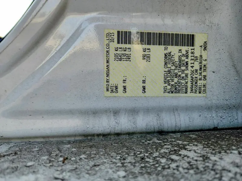2016 NISSAN MAXIMA PLATINUM  