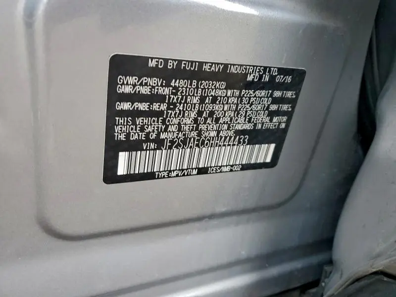 2017 SUBARU FORESTER 2.5I PREMIUM  