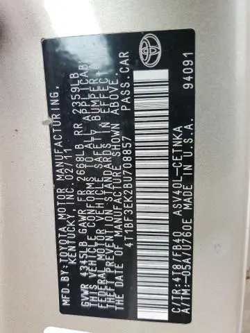 2011 TOYOTA CAMRY BASE  
