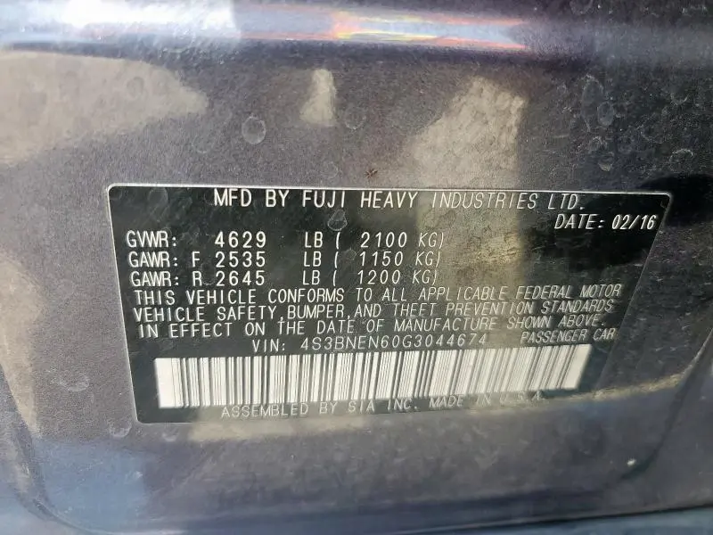 2016 SUBARU LEGACY 3.6R LIMITED