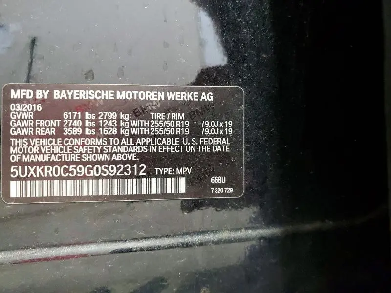 2016 BMW X5 XDRIVE35I  