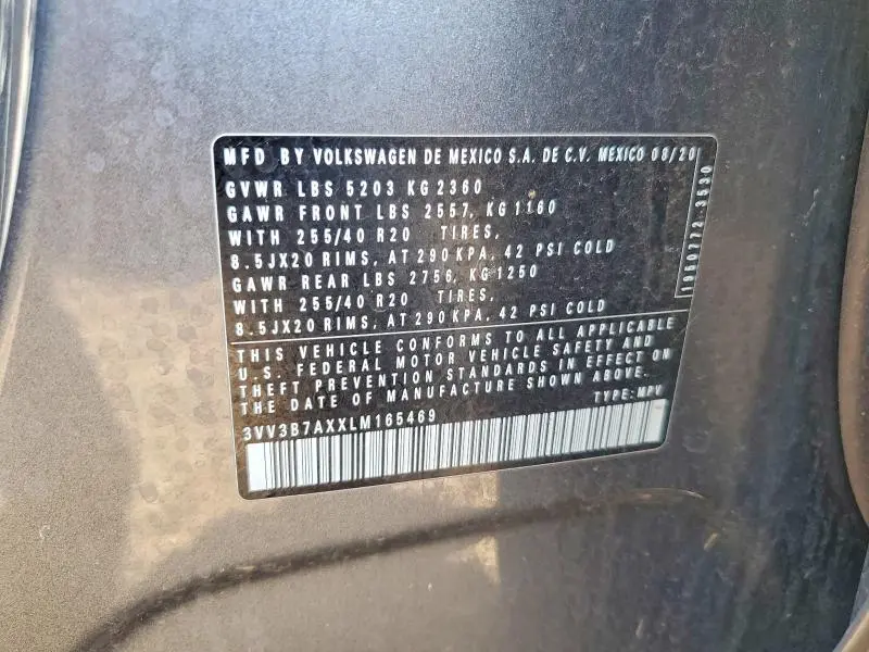2020 VOLKSWAGEN TIGUAN SE  