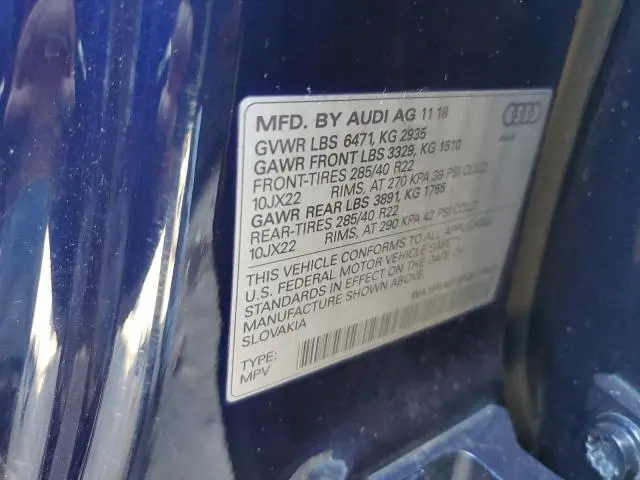 2019 AUDI Q8 PRESTIGE S-LINE  