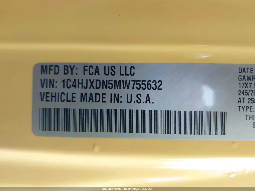 2021 JEEP WRANGLER UNLIMITED ISLANDER 4X4