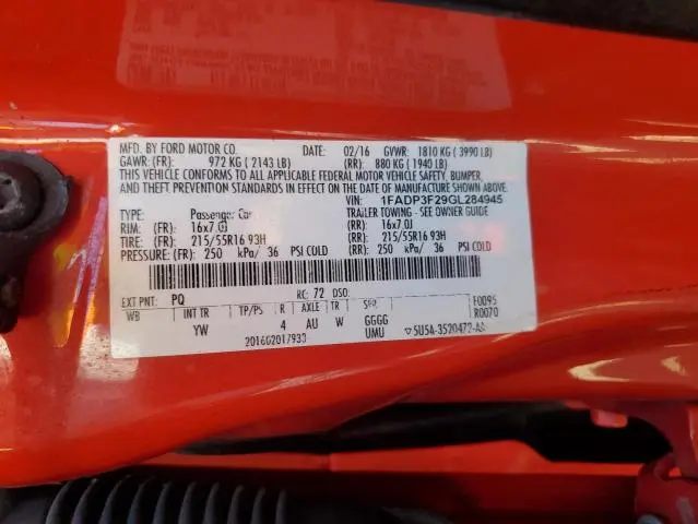 2016 FORD FOCUS SE  