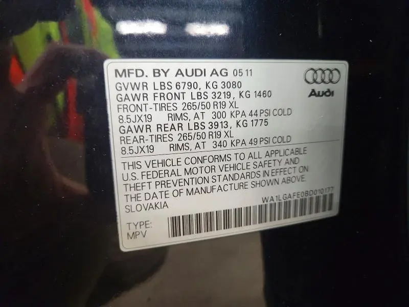 2011 AUDI Q7 PREMIUM PLUS  