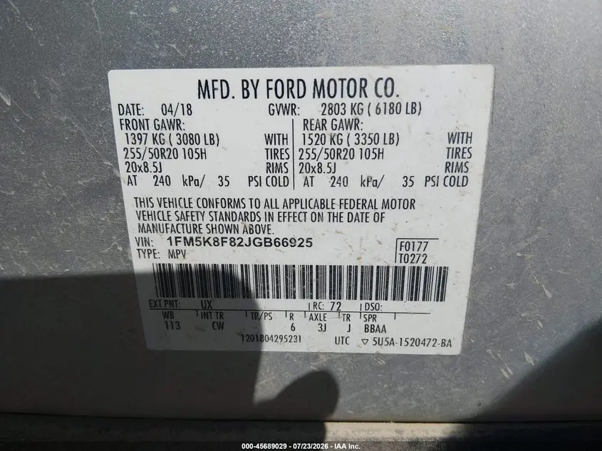 2018 FORD EXPLORER LIMITED