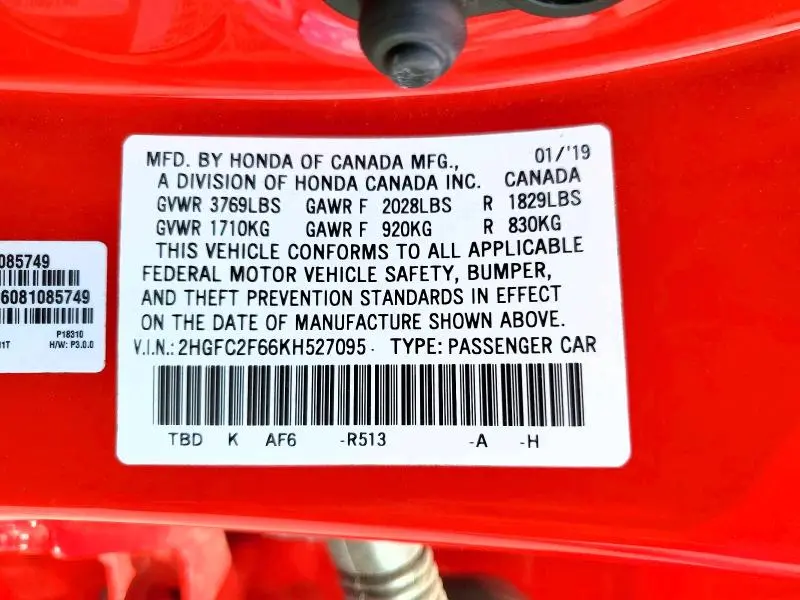 2019 HONDA CIVIC LX  