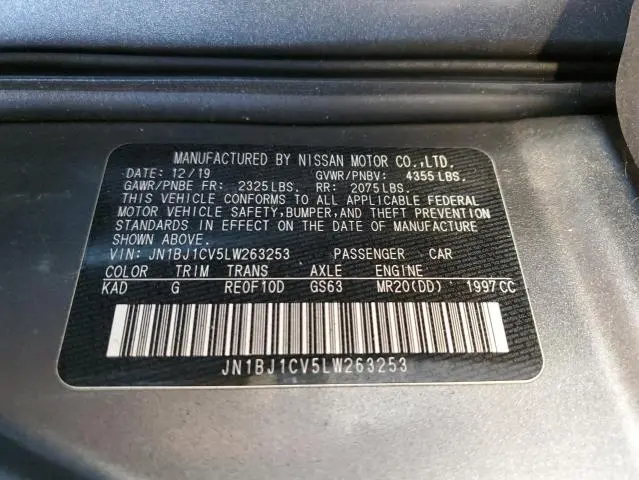 2020 NISSAN ROGUE SPORT S  