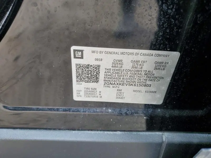 2019 CHEVROLET EQUINOX LT  