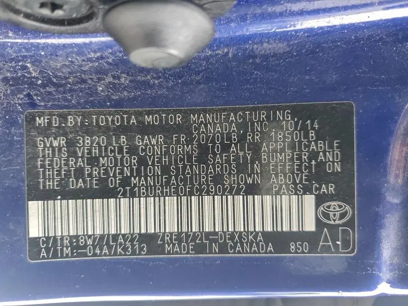 2015 TOYOTA COROLLA L  