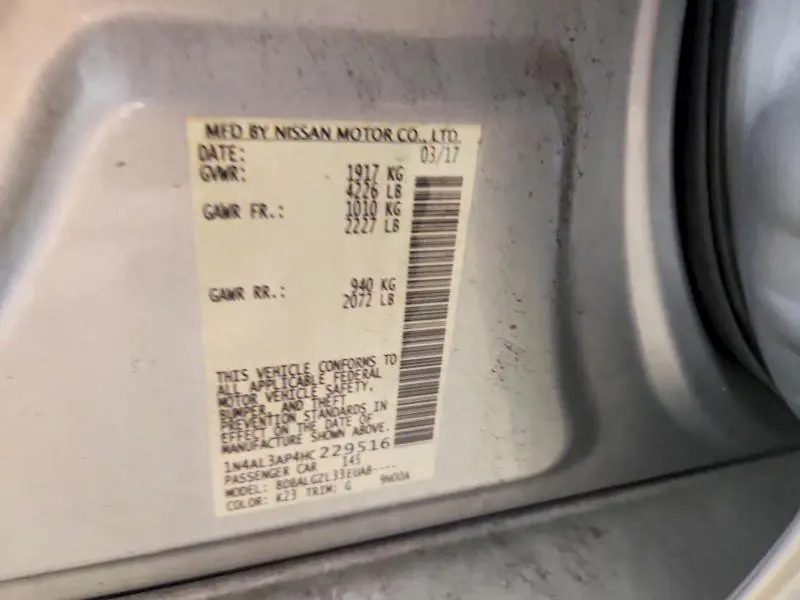 2017 NISSAN ALTIMA 2.5 S  
