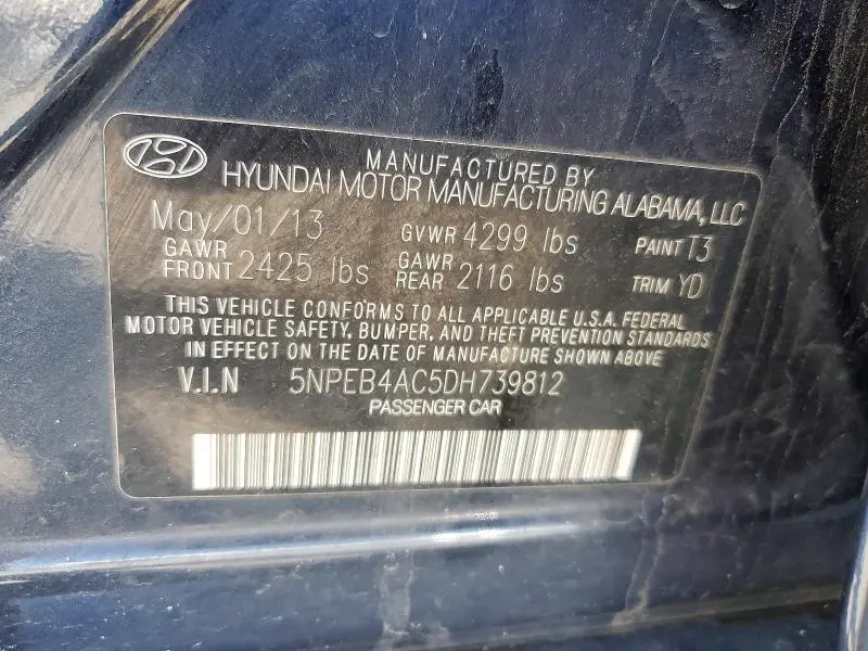 2013 HYUNDAI SONATA GLS  
