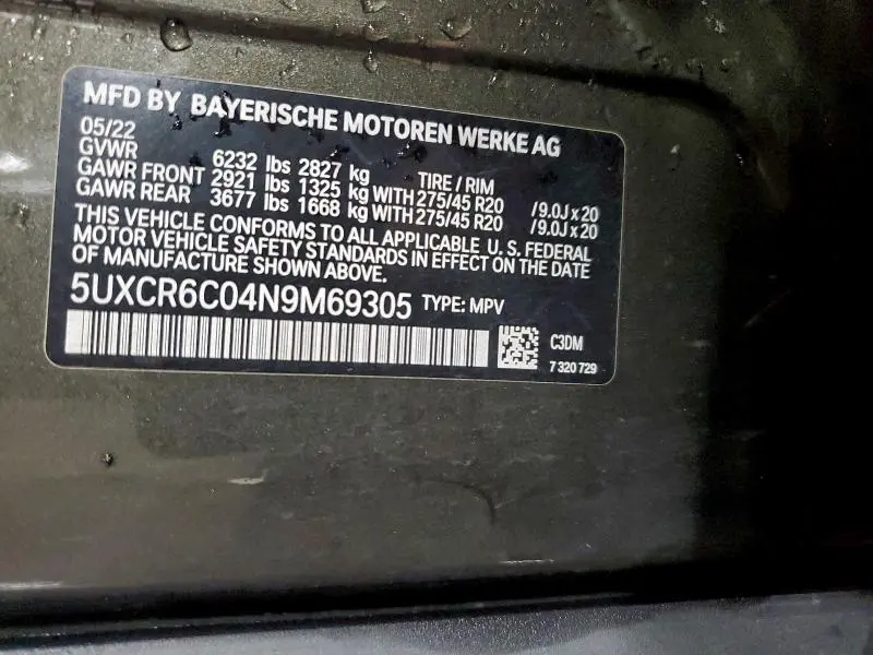 2022 BMW X5 XDRIVE40I  