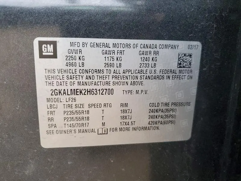 2017 GMC TERRAIN SLE  