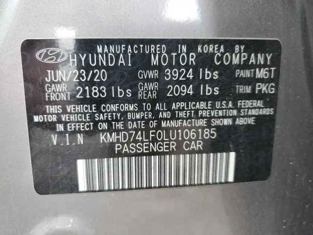 2020 HYUNDAI ELANTRA SE  