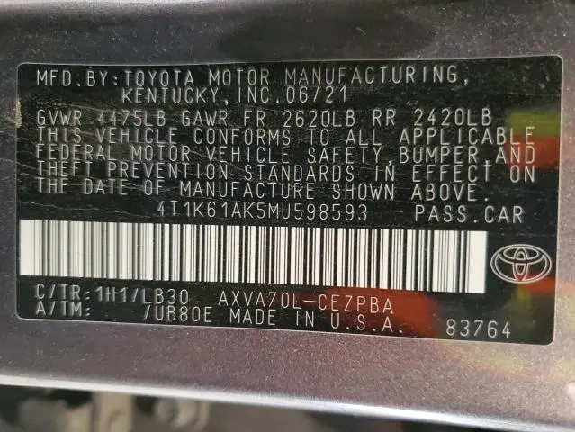 2021 TOYOTA CAMRY XSE  