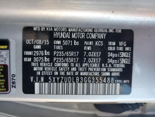 2016 HYUNDAI SANTA FE SPORT   