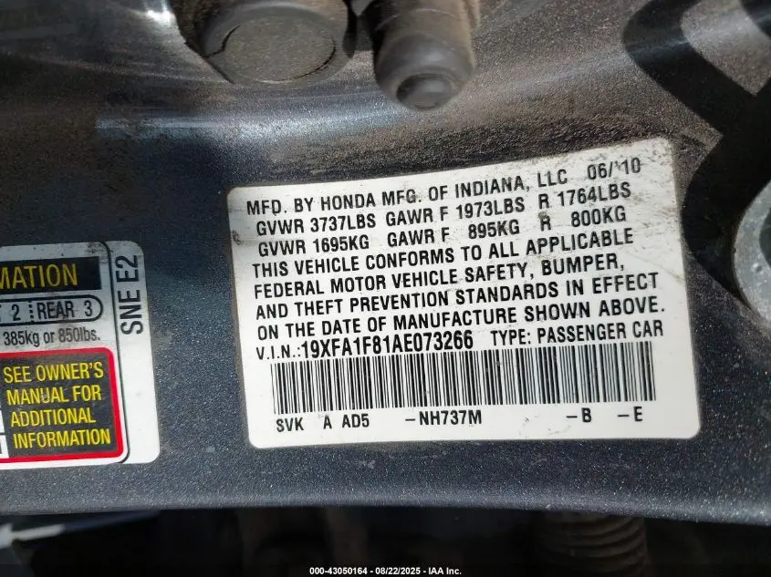 2010 HONDA CIVIC EX