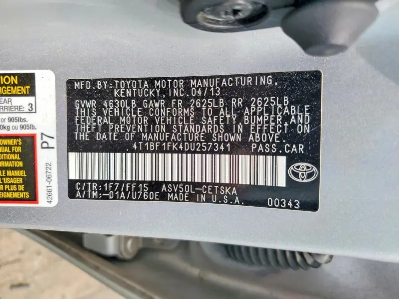 2013 TOYOTA CAMRY SE  