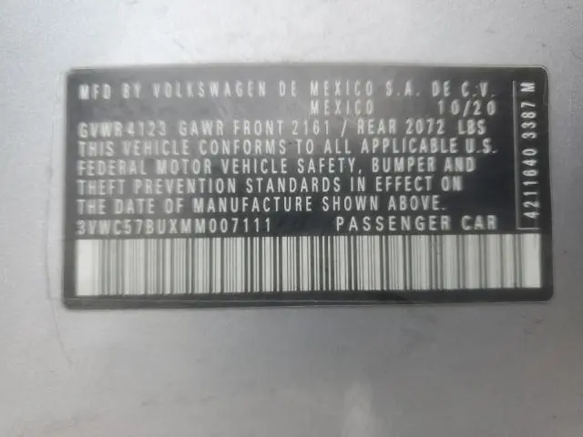 2021 VOLKSWAGEN JETTA S  