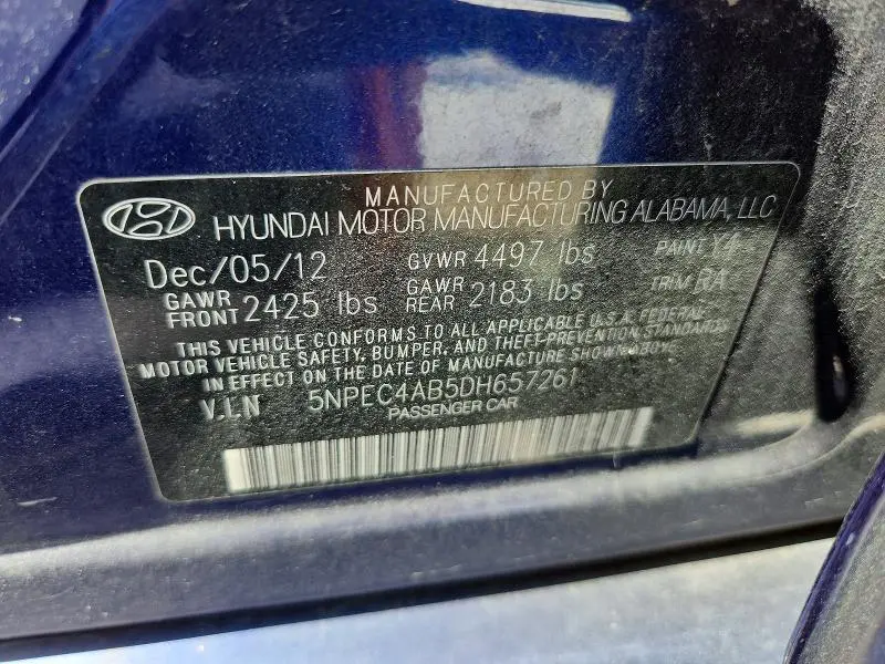 2013 HYUNDAI SONATA LIMITED 2.0T  
