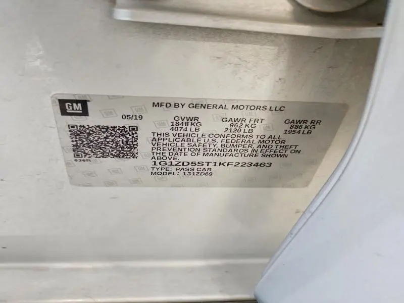 2019 CHEVROLET MALIBU LT  