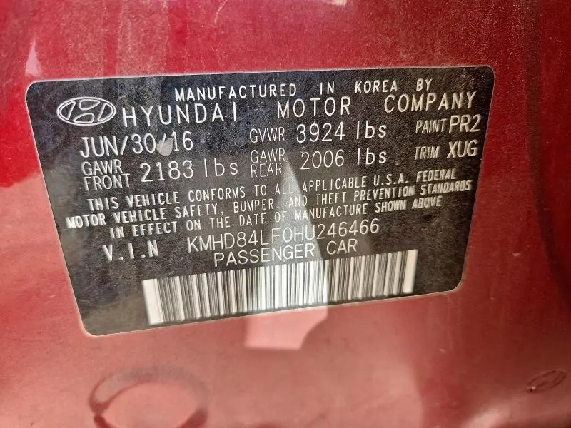 2017 HYUNDAI ELANTRA SE  