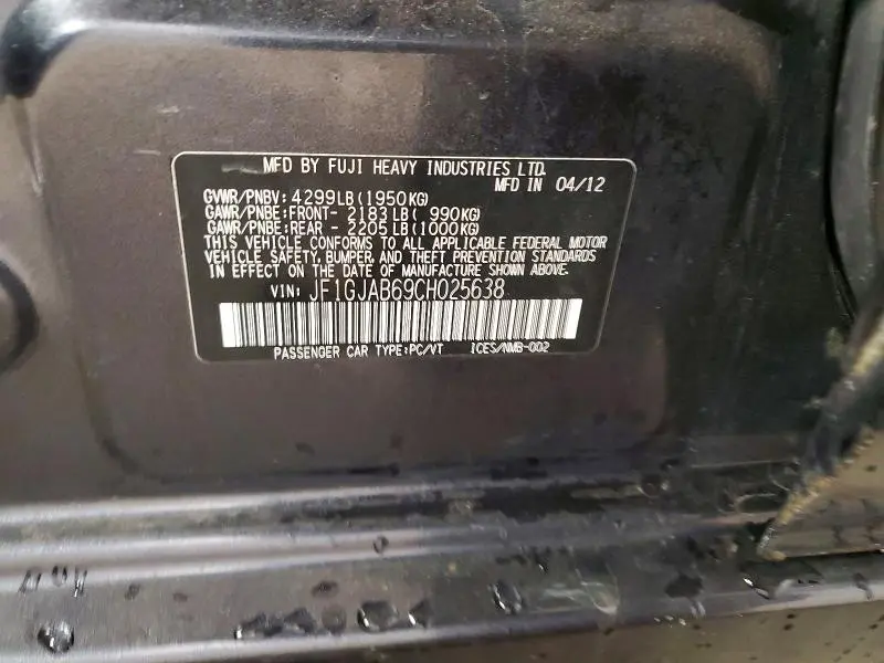 2012 SUBARU IMPREZA PREMIUM  