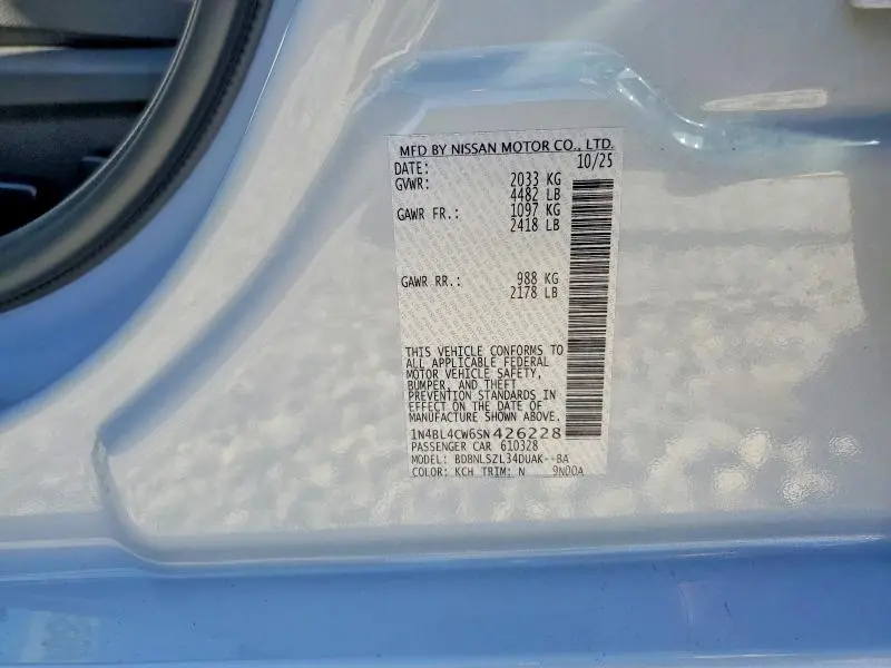 2025 NISSAN ALTIMA SR  