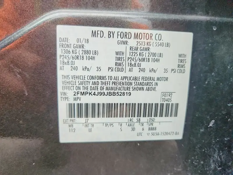 2018 FORD EDGE SEL  