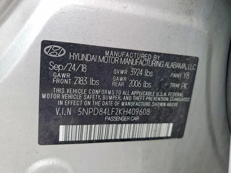 2019 HYUNDAI ELANTRA LIMITED  