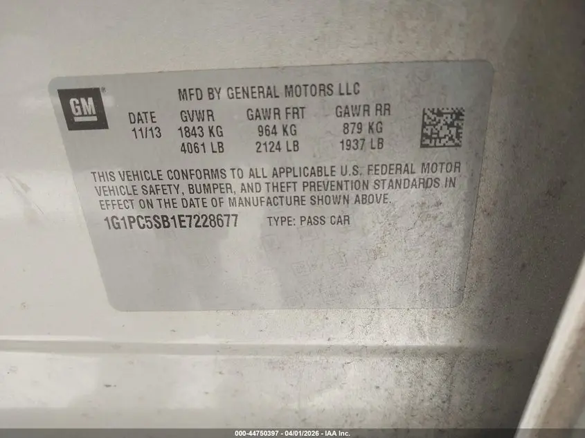 2014 CHEVROLET CRUZE 1LT AUTO