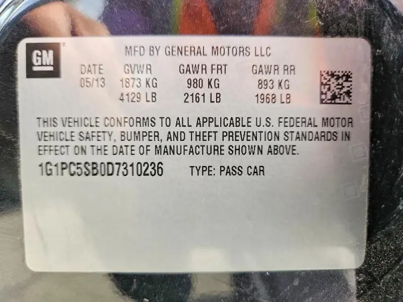 2013 CHEVROLET CRUZE LT  
