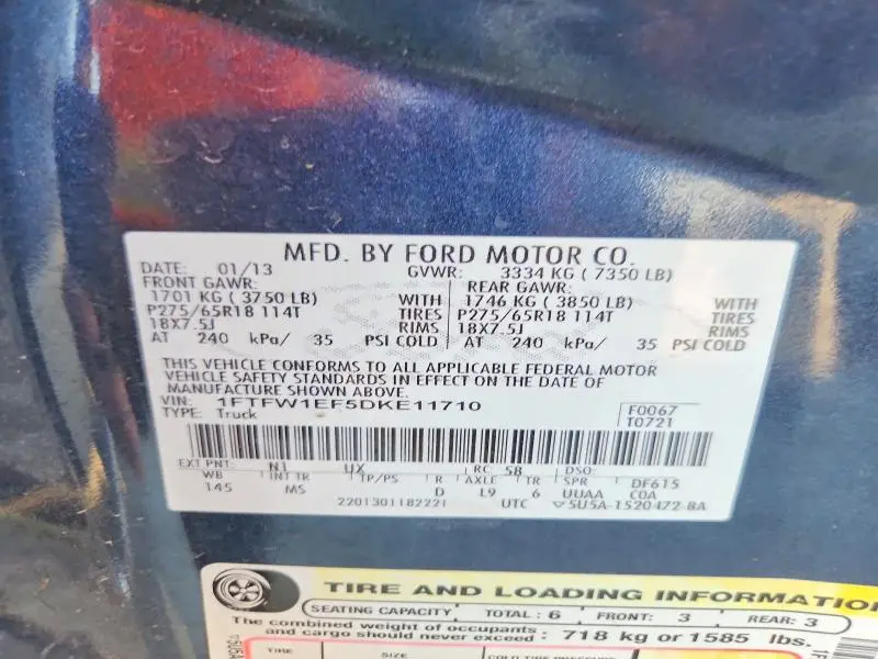 2013 FORD F150 SUPERCREW  
