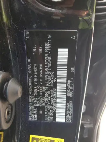2019 TOYOTA HIGHLANDER SE  