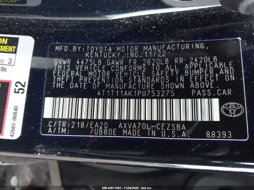 2023 TOYOTA CAMRY SE