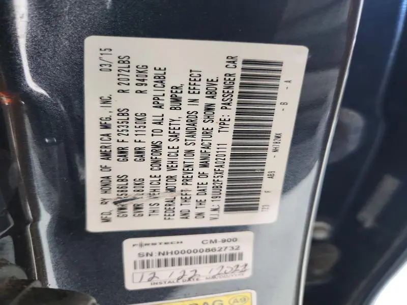 2015 ACURA TLX TECH  