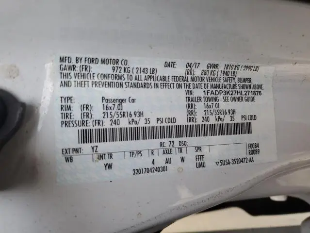 2017 FORD FOCUS SE  