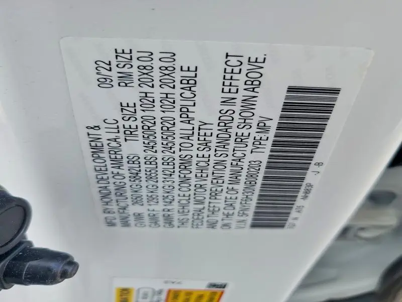 2022 HONDA PILOT SPORT  