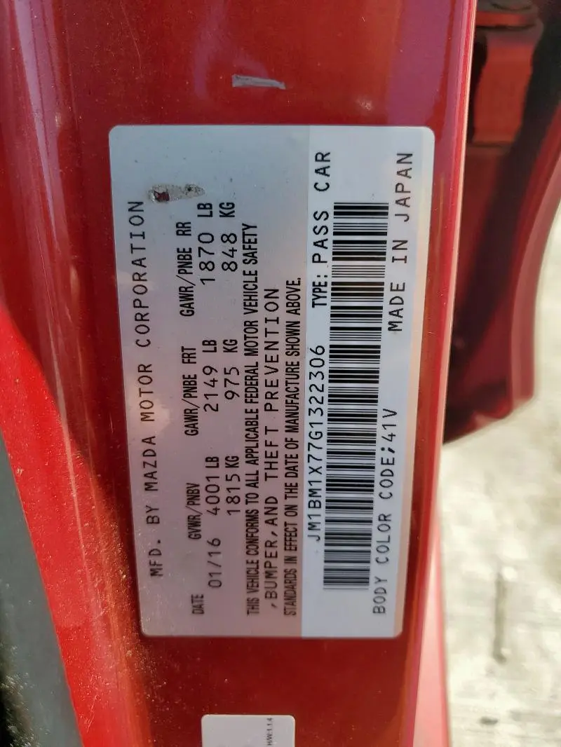 2016 MAZDA 3 GRAND TOURING  