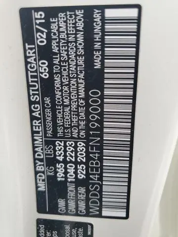 2015 MERCEDES-BENZ CLA 250