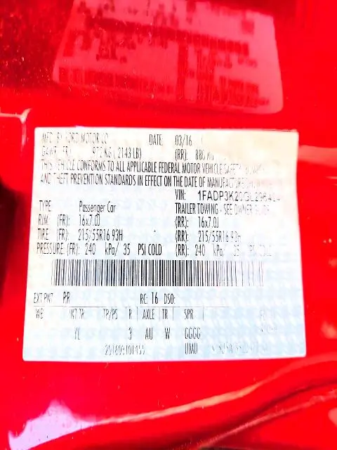 2016 FORD FOCUS SE  