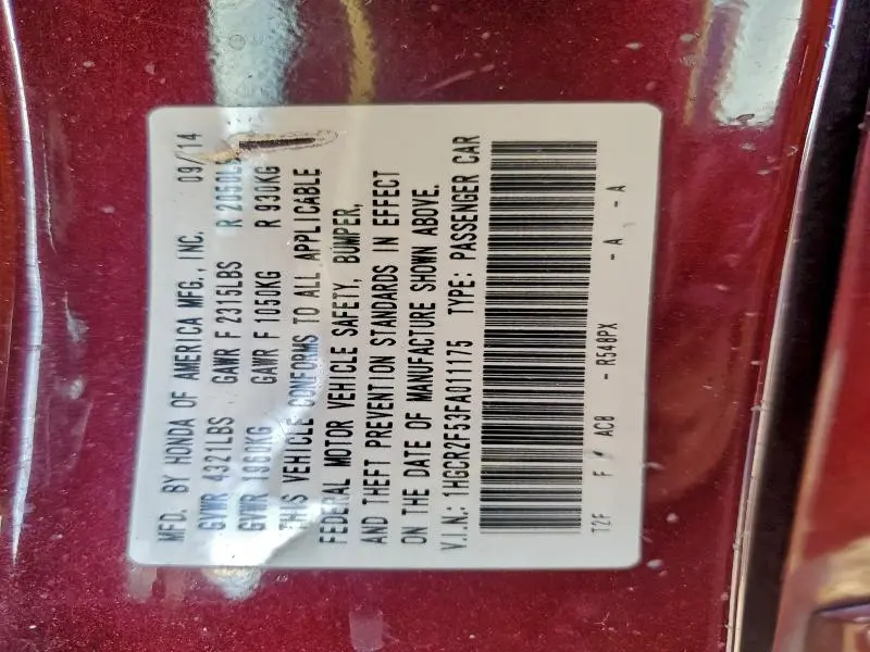 2015 HONDA ACCORD SPORT  