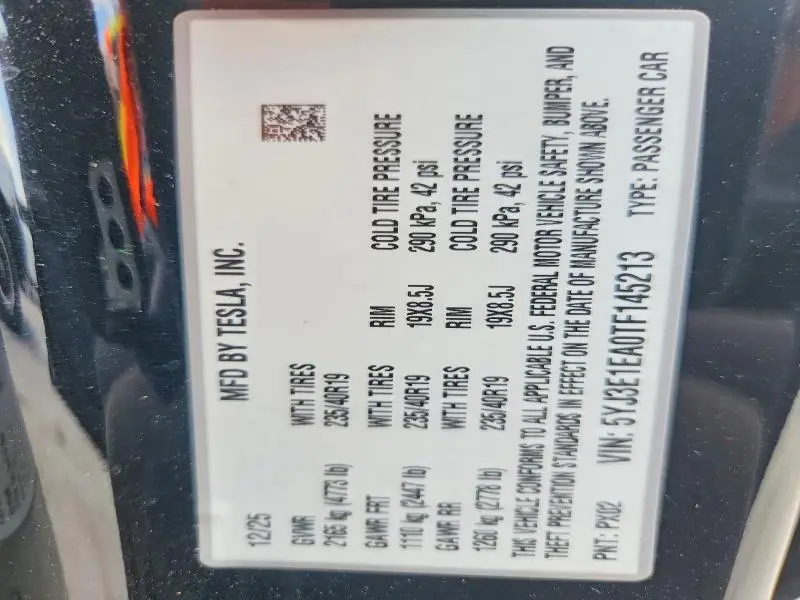 2026 TESLA MODEL 3   