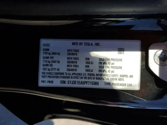 2023 TESLA MODEL 3
