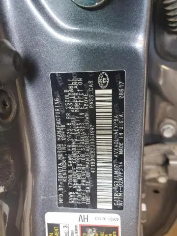 2018 TOYOTA AVALON HYBRID  
