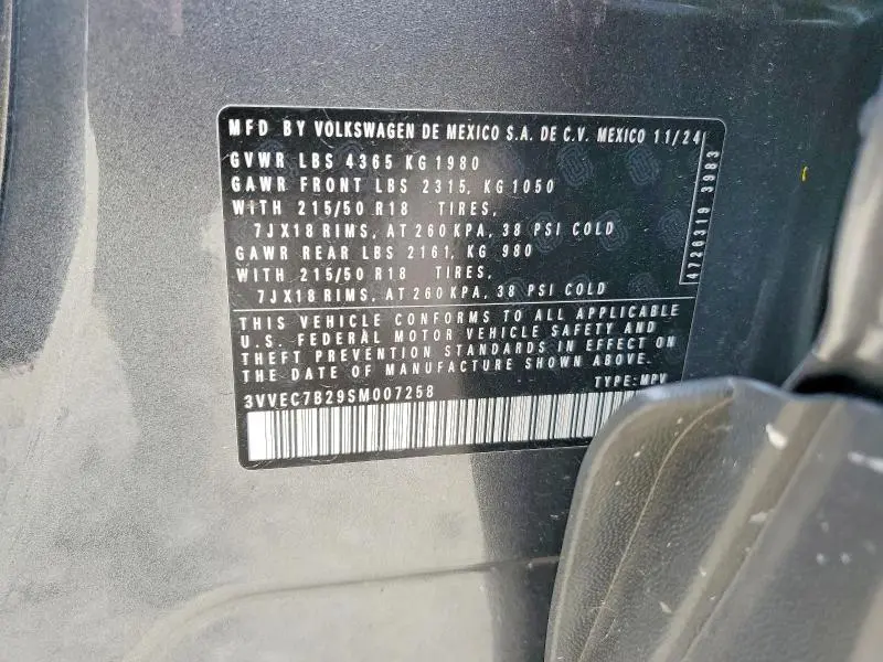 2025 VOLKSWAGEN TAOS SE  