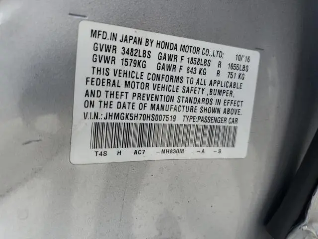 2017 HONDA FIT EX